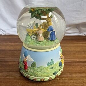 Bunnykins‎ Musical Snow Globe Bunny Family Baby Carriage Rock-A-Bye Baby Globe